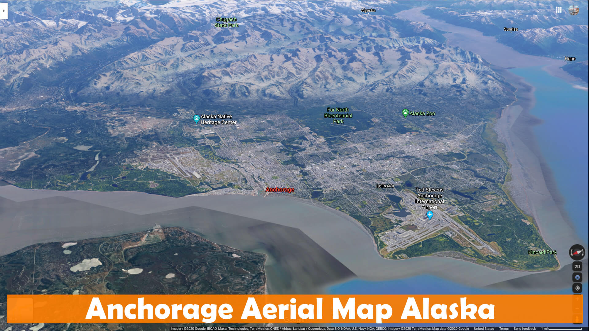 Anchorage Aerial Map Alaska